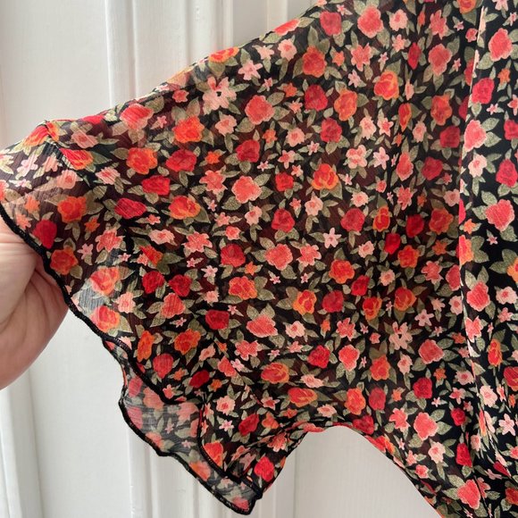 EUC Zara Floral Tiered Mini Dress Size Medium - Picture 3 of 5